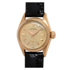 Rolex Lady's Rose Gold Oyster Perpetual Wristwatch circa 1953