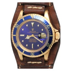 Vintage Rolex Yellow Gold Submariner Wristwatch circa 1978