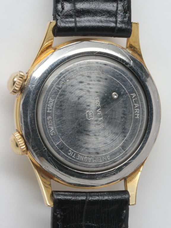 Swiss Gilt Alarm Wristwatch with Map of Texas circa 1970s 1