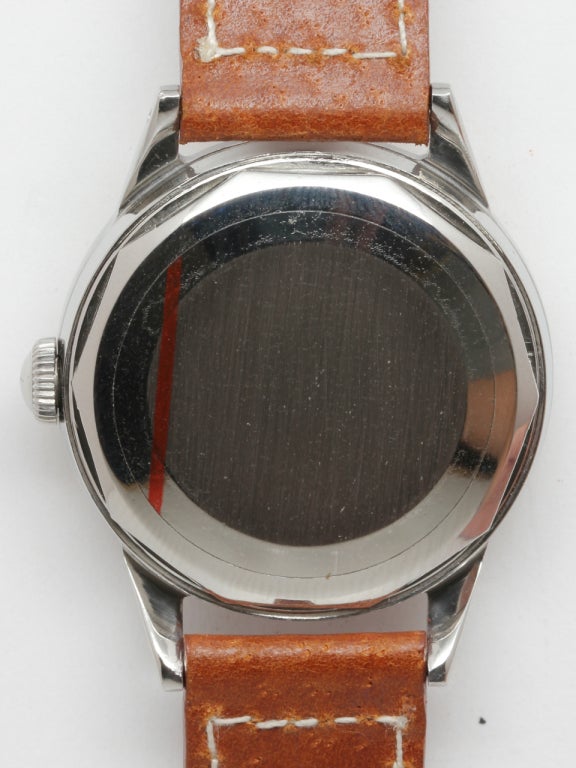 Movado Stainless Steel Tempomatic Sport Wristwatch circa 1950s In Excellent Condition In West Hollywood, CA