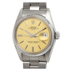 Vintage Rolex Stainless Steel Date circa 1977, with custom color Buttered Popcorn dial
