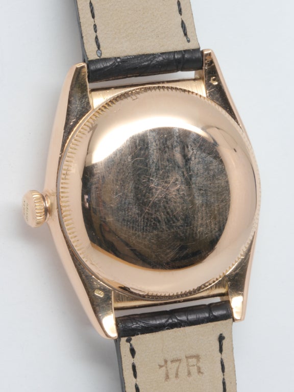 Rolex Rose Gold Bubbleback Wristwatch circa 1940s 1