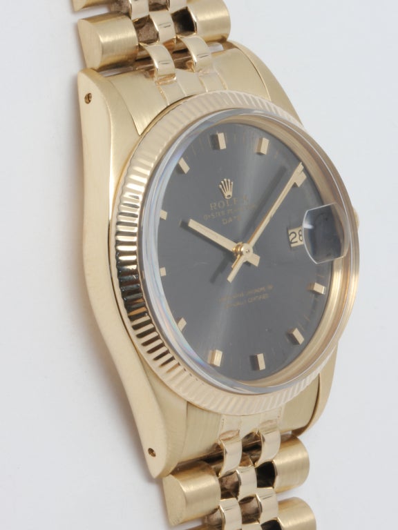 Rolex Yellow Gold Oyster Perpetual Date Wristwatch circa 1981
