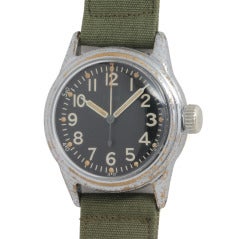 Vintage Elgin Steel and Base Metal U.S. Military Wristwatch circa 1940s