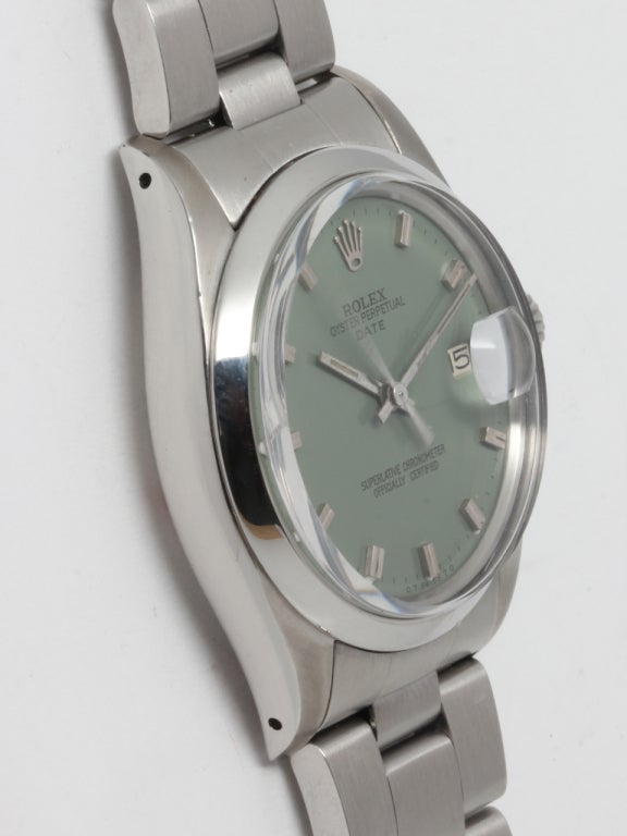 Rolex Stainless Steel Date Wristwatch with Re-Printed Dial Ref 1500 circa 1978