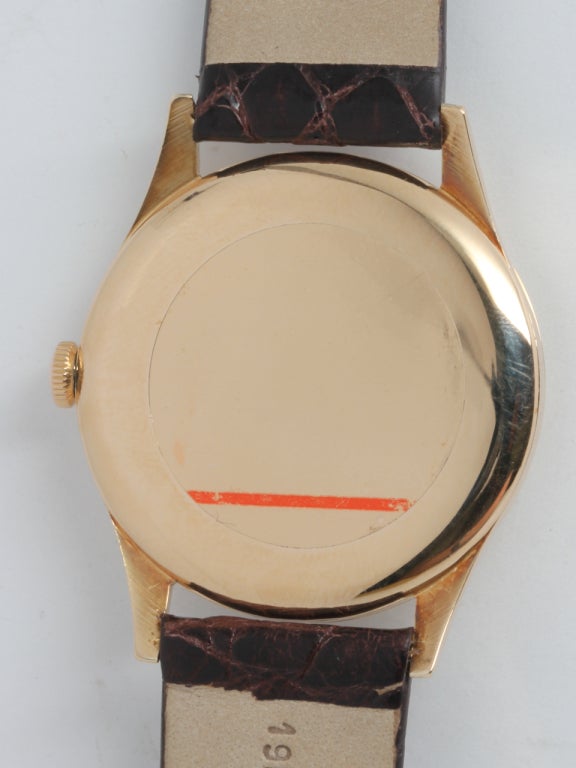 Longines Yellow Gold Oversized Wristwatch circa 1950s In Excellent Condition In West Hollywood, CA