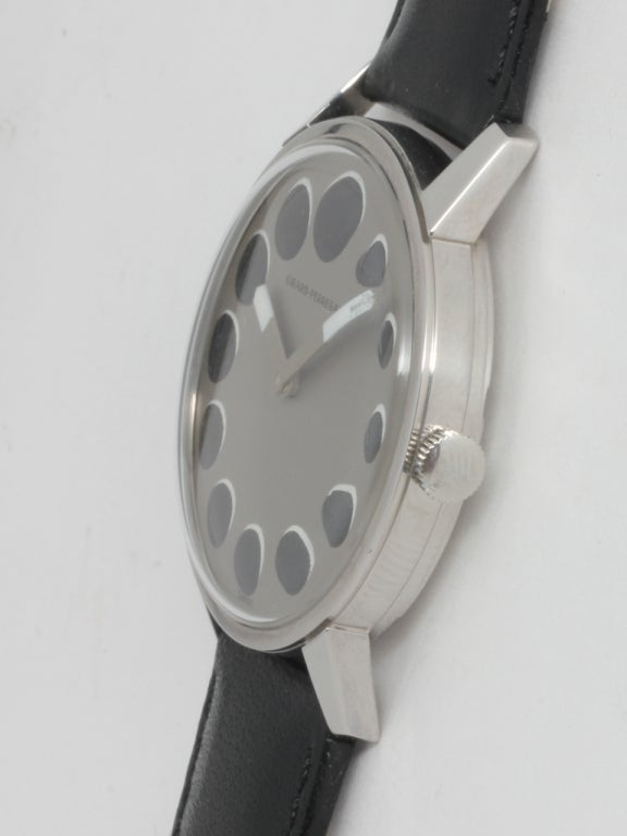 Women's or Men's Girard-Perregaux Stainless Steel Eclipse Wristwatch circa 1970s