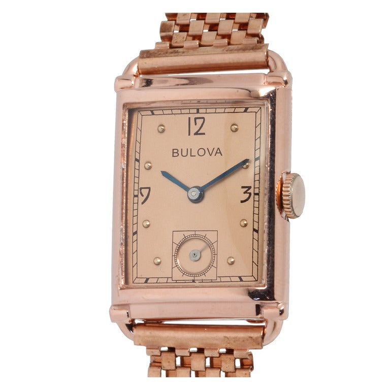 Bulova Rose Gilt Wristwatch circa 1940s