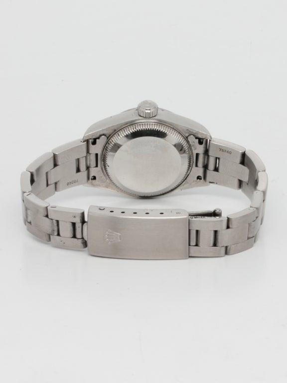 Women's Rolex Lady's Stainless Steel Oyster Perpetual Date Wristwatch circa 2005