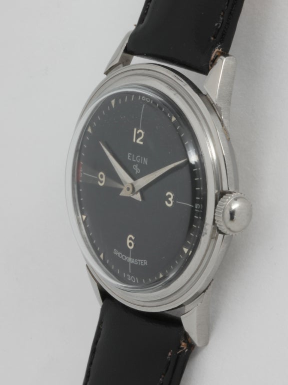 Elgin Stainless Steel Shockmaster Wristwatch circa 1950s at 1stDibs