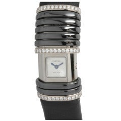 Cartier Lady's White Gold and Diamond Declaration Wristwatch