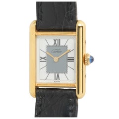 Cartier Lady's Gilt Silver Tank Louis Wristwatch circa 2000