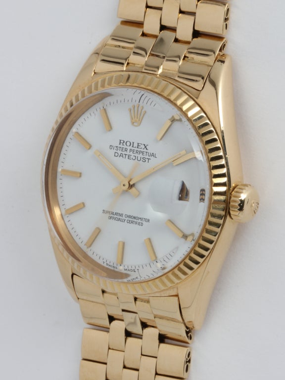 Rolex Yellow Gold Datejust Wristwatch circa 1965 In Excellent Condition In West Hollywood, CA