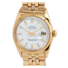 Retro Rolex Yellow Gold Datejust Wristwatch circa 1965