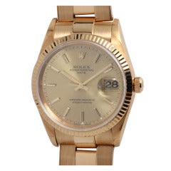 Rolex Montre-bracelet Oyster Perpetual Date en or jaune avec papiers, c. 1998