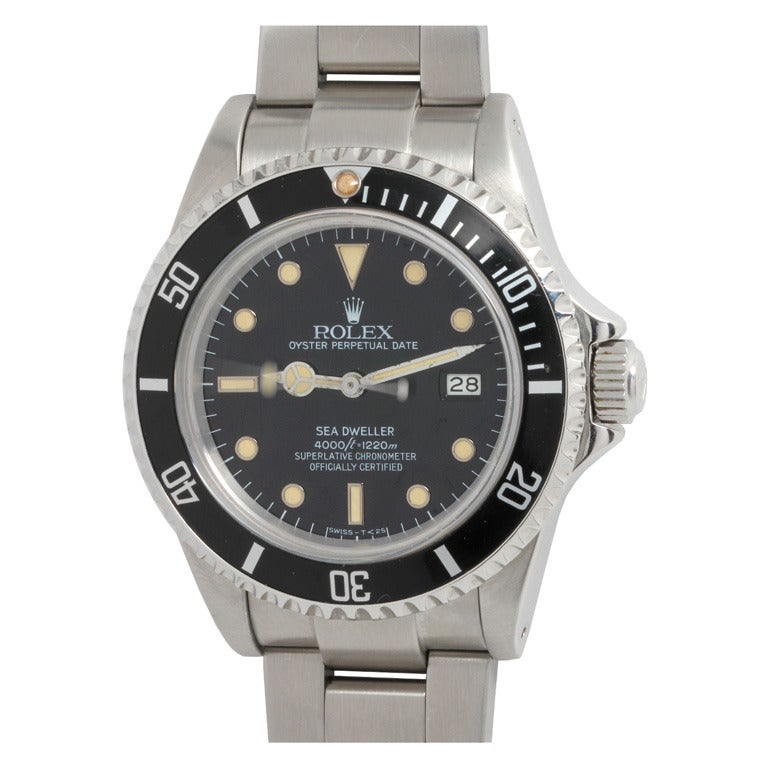 Montre-bracelet Rolex en acier inoxydable Sea Dweller circa 1982