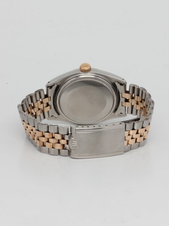 Women's Rolex Stainless Steel and Rose Gold Datejust Wristwach circa 1970