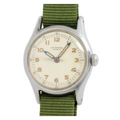 Universal Stainless Steel Military Wristwatch circa 1950s