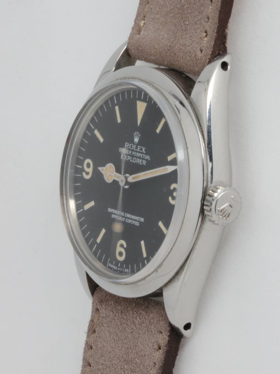 Rolex Stainless Steel Explorer Wristwatch Ref 1016 circa 1966