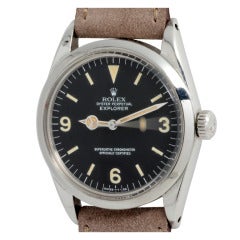 Retro Rolex Stainless Steel Explorer Wristwatch Ref 1016 circa 1966
