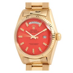 Rolex Yellow Gold Day-Date Wristwatch circa 1972 with Custom-Colored Dial