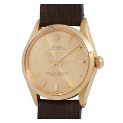 Retro Rolex Yellow Gold Oyster Perpetual circa 1967 with box and papers