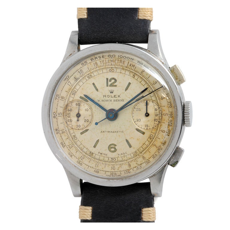 Rolex Antimagnetic Chronograph Wristwatch Ref 2508 W. Rosch 1940 at 1stDibs | rolex 2508, rolex chronographe antimagnetic automatic rolex berne