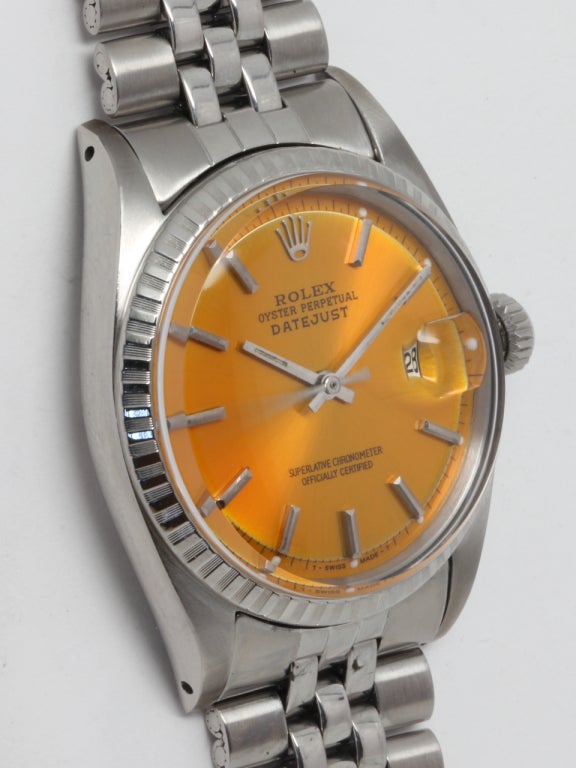 Orologio da polso Rolex Datejust in acciaio inossidabile del 1961 circa con quadrante colorato personalizzato