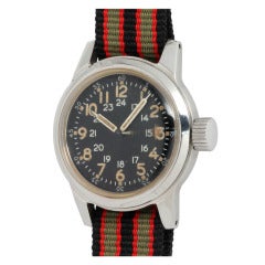 Vintage Elgin Base Metal WWII-Era Military Wristwatch circa 1940s