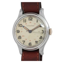 Longines Stainless Steel Military-Style Wristwatch circa 1940s