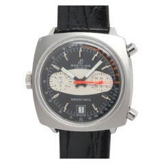 Retro Breitling Stainless Steel Chrono-Matic Chronograph Wristwatch circa 1970
