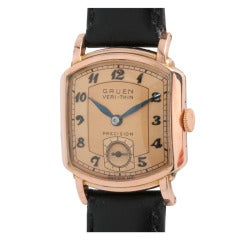 Vintage Gruen Gilt Veri-Thin Wristwatch circa 1940s