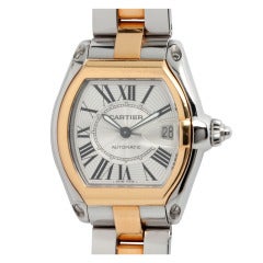 Cartier Stainless Steel and Yellow Gold Large Roadster Wristwatch circa 2000