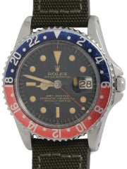 Rolex Stainless Steel GMT-Master Wristwatch with Early Gilt Dial Ref 1675