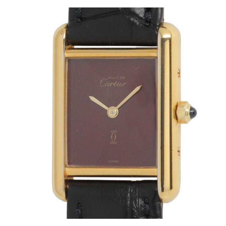 Cartier Lady
s Must de Cartier Vermeil Tank circa 1980s