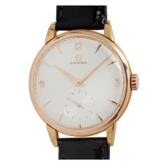 Omega Rose Gold Oversized Wristwatch circa 1950s