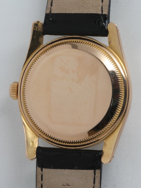 Women's or Men's Rolex Rose Gold Bombe Wristwatch circa 1967