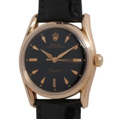 Rolex Rose Gold Bombe Wristwatch circa 1967