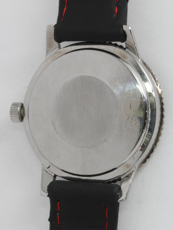 Zodiac Stainless Steel Aerospace GMT Wristwatch circa 1960s In Excellent Condition In West Hollywood, CA