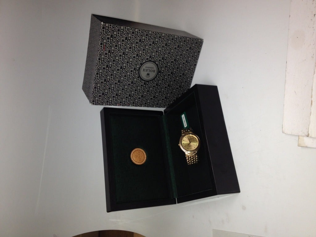 Rolex Yellow Gold Cellini Bracelet Watch circa 1993 1