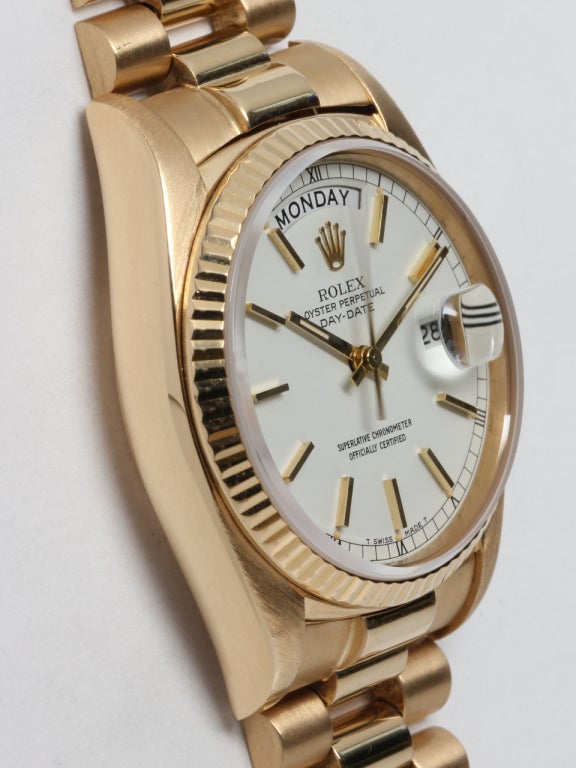 Rolex Yellow Gold Day-Date Wristwatch circa 1978 In Excellent Condition In West Hollywood, CA