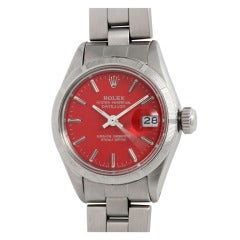 Rolex Lady's Stainless Steel Date Wristwatch with Custom-Colored Dial Ref 6919 circa 1972
