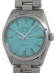 Rolex Stainless Steel Airking Wristwatch, circa 1986 with custom color dial
