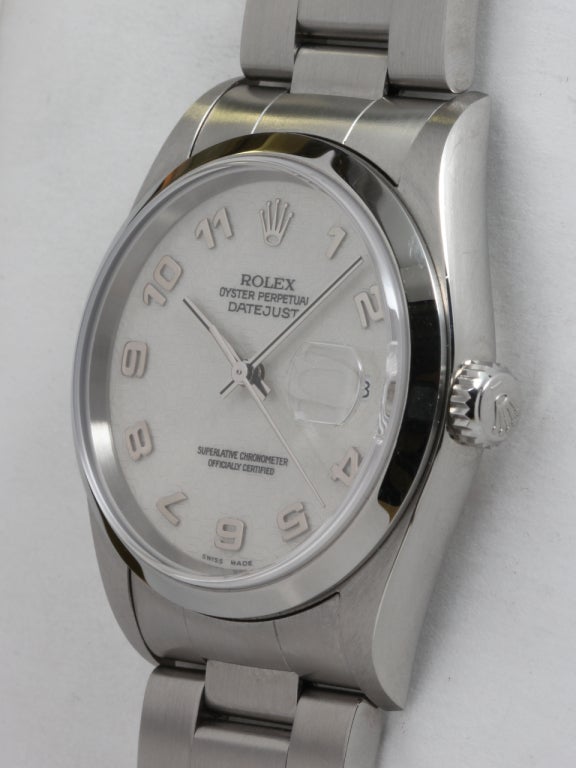 Rolex Stainless Steel Datejust Wristwatch Ref 16200 circa 2004 In Excellent Condition In West Hollywood, CA