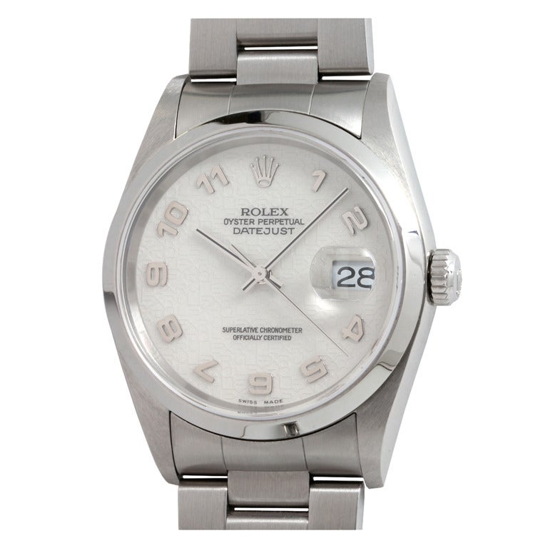 Rolex Stainless Steel Datejust Wristwatch Ref 16200 circa 2004
