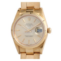 Rolex Yellow Gold Oyster Perpetual Date Wristwatch circa 1991