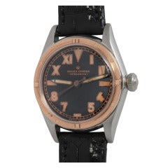 Rolex Stainless Steel and Rose Gold Speedking Wristwatch circa 1940s