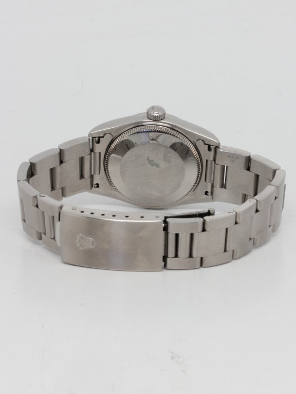Women's or Men's Rolex Stainless Steel Midsize Oyster Perpetual Wristwatch Ref 77080 circa 2001