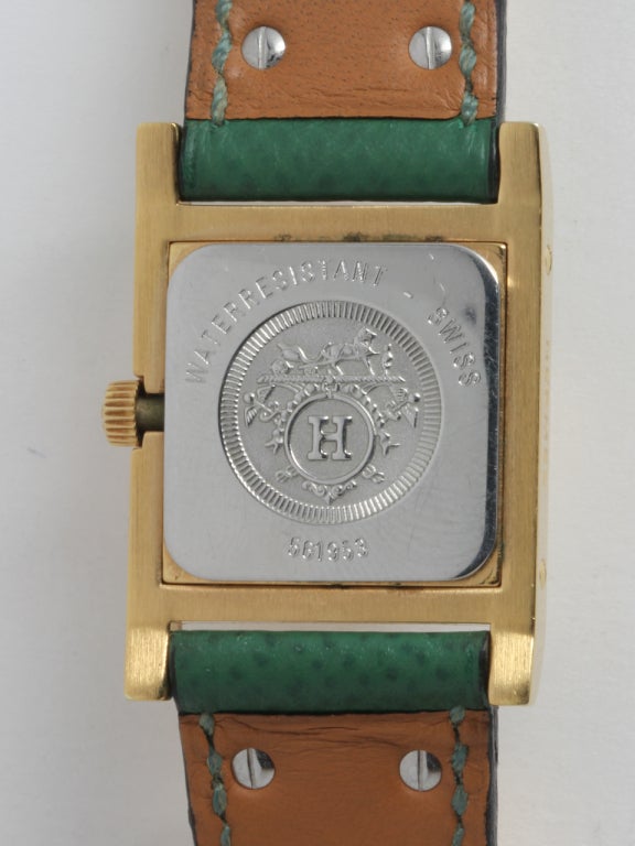 Women's Hermes Lady's Gold-Filled Medor Wristwatch witch Concealed Dial circa 2000s