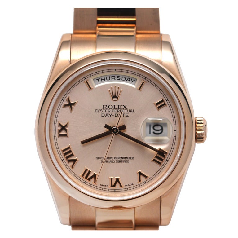 Rolex Rose Gold Day-Date President Wristwatch circa 2002